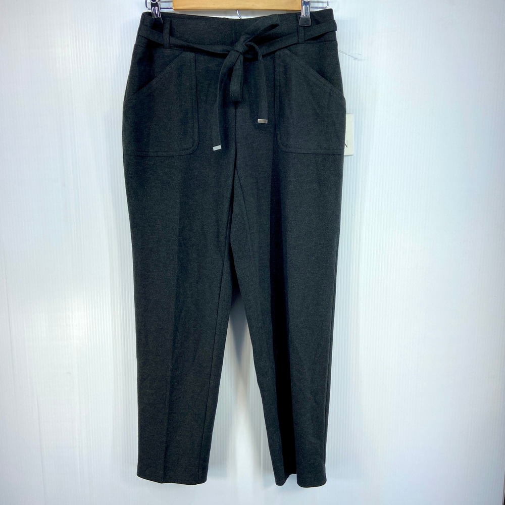 Wren Charcoal‎ Gray Casual Pull On Pants Tie Belt Womens Small NWT
